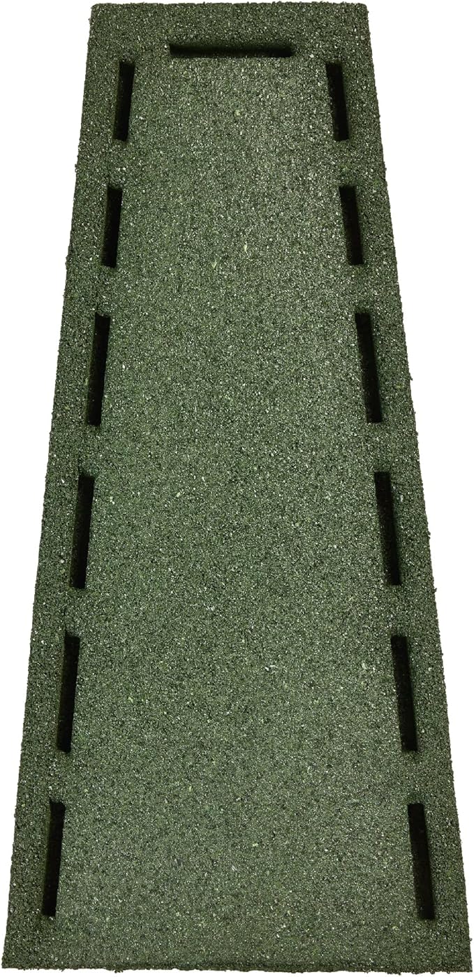 Rubberific Premium Rubber Downspout Splash Block, Rain Guard, Stone Textured Drain Extender (Green)