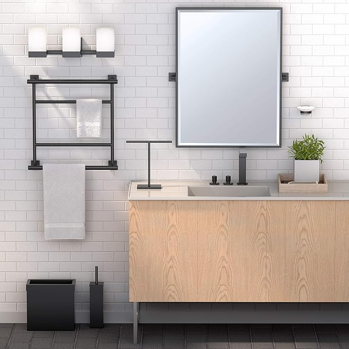 Gatco 4055AMX Elevate Bathroom Double Robe Hook, Matte Black