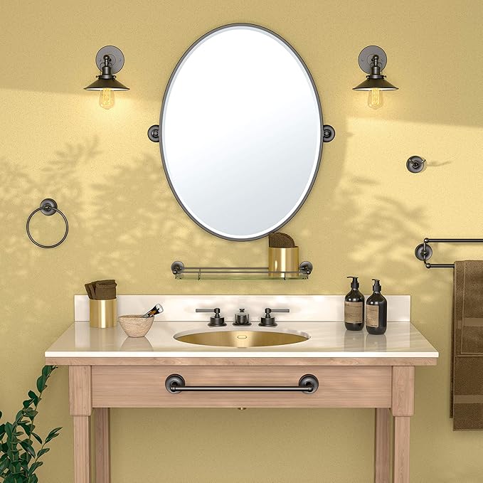 Gatco 5076MX Desinger II Robe Hook, Matte Black/Wall Mounted Double Robe and Towel Hook for Bathroom