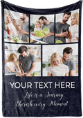 Ships Next Day, Custom Blanket with Picture and Text - Printed in USA, Personalized Photo Blanket with Text (Sherpa 50x60)