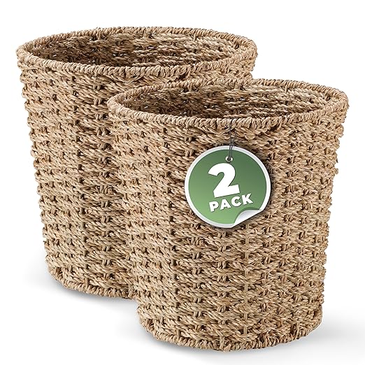 2-Pack Seagrass Waste Baskets