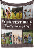 Ships Next Day, Custom Blanket with Picture and Text - Printed in USA, Personalized Photo Blanket with Text (Fleece 96x120)