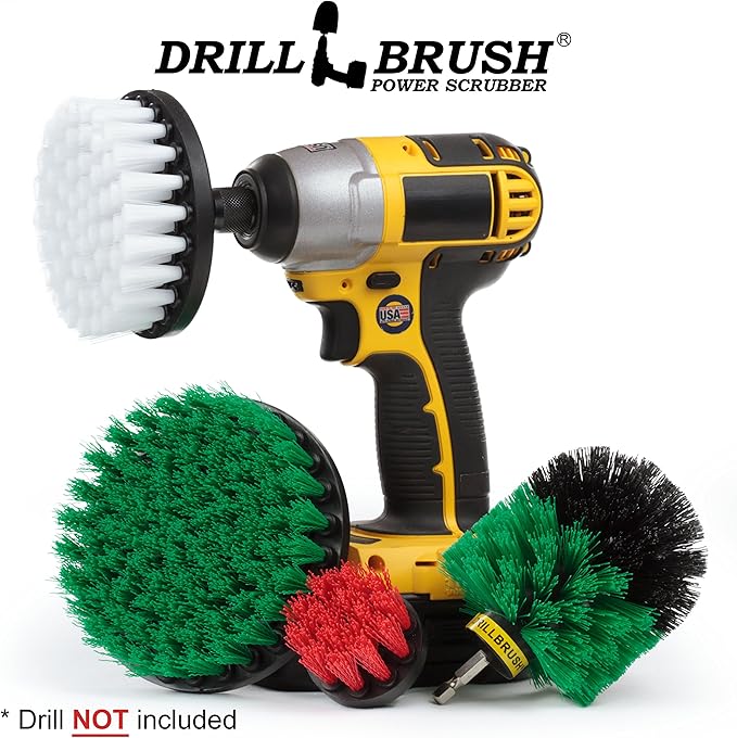 Cleaning Supplies - Drill Brush - Kitchen - Oven - Stove - Cast Iron Skillet - Dish Brush - Bathroom Accessories - Scrub Brush - Shower Cleaner -Grout Cleaner - Spin Brush - Bird Bath - Garden Statues