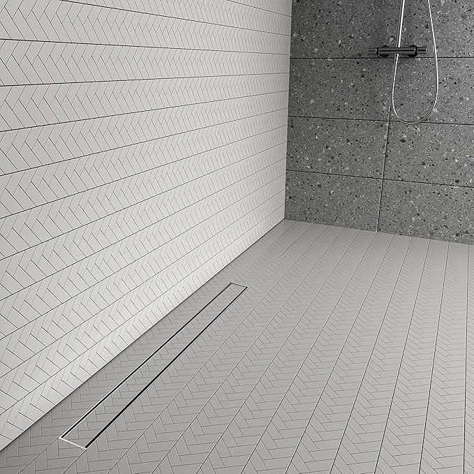 304 Stainless Steel Shower Drain, Removable Grate & Hair Catcher Bathroom Floor Drain with Waterproof Design for Tile Floor, CUPC Compliant (Tile Insert, 36 Inch)