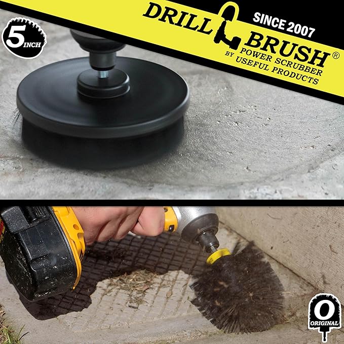 Ultra Stiff Drill Powered Cleaning Brush kit for Heavy Duty use by Drillbrush