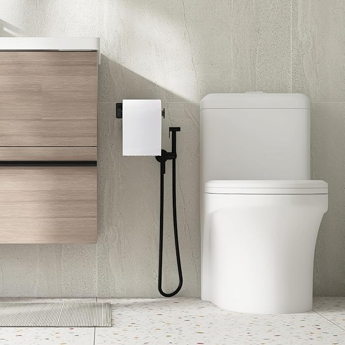 Toilet Paper Holder, Self-Adhesive Toilet Paper Roll Holder for Bathroom and Washroom, No-Drill SUS 304 Stainless Steel,Matte Black