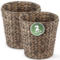 2-Pack Black Wicker Trash Cans