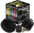 Industrial Electric Spin Scrubber - Household Cleaning Electric Scrub Brush - Ultra Stiff BBQ Grill Brush - Griddle Cleaning Kit - No Wire Nylon Bristles - Oil Stains, Rust, Loose Paint on Concrete