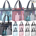 12 Pcs Mesh Shower Caddy Portable 12.2 x 10.24 In Large Gym Shower Bag Bulk with Zipper Quick Dry Shower Bag Hanging Toiletry and Bath Organizer for Swimming Camping Travel College Dorm Beach Sports