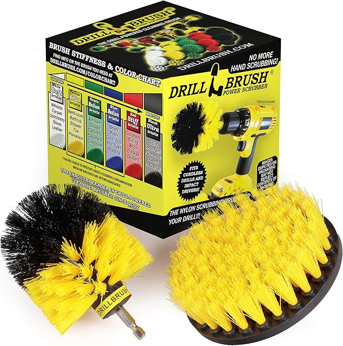 Bathroom Accessories - Cleaning Supplies - Drill Brush - Grout Cleaner - Shower Cleaner - Scrub Brush for Shower - Tile Cleaning Brush - Bathroom Cleaning Tools - Drill Brush Attachment Set - Bathtub