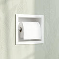 Toilet Paper Holder, SUS 304 Stainless Steel Recessed Toilet Paper Holder Built-in, in Wall Toilet Paper Wall Holder for Bathroom, Matte White