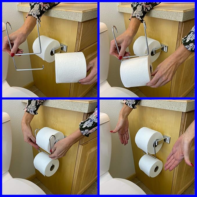 TP Pal - Extra Toilet Paper Roll Holder (Chrome)