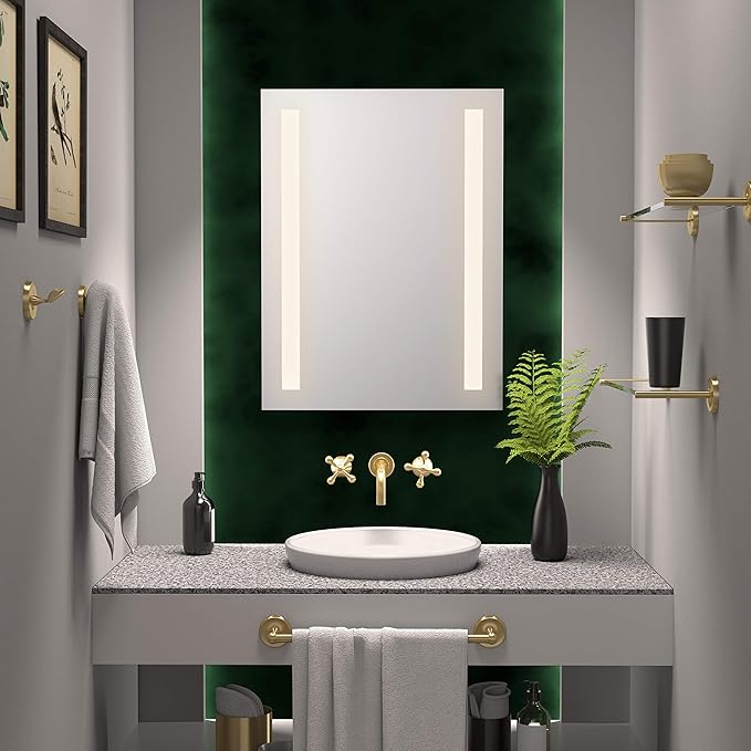 Gatco 5056 Designer II Robe Hook, Brushed Brass/Wall Mounted Double Robe and Towel Hook for Bathroom