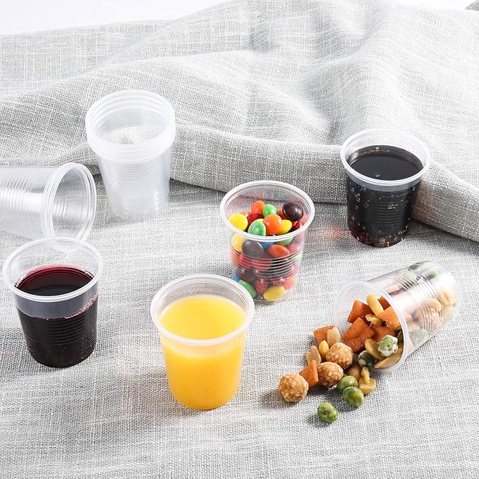 300 Pack 3 OZ Clear Plastic Cups,Disposable Bathroom Mouthwash Cups, Small Plastic Espresso Tumblers Ideal for Drinking Tasting, Food Samples