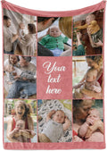 Ships Next Day, Custom Blanket with Picture and Text - Printed in USA, Personalized Photo Blanket with Text (Fleece 60x80)