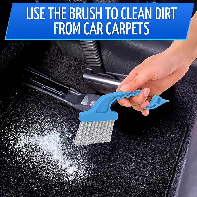 2 Pcs Crevice Cleaning Brush - Sliding Window Track & Gap Brush - Hard Bristle Dust Remover for Bathroom & Kitchen
