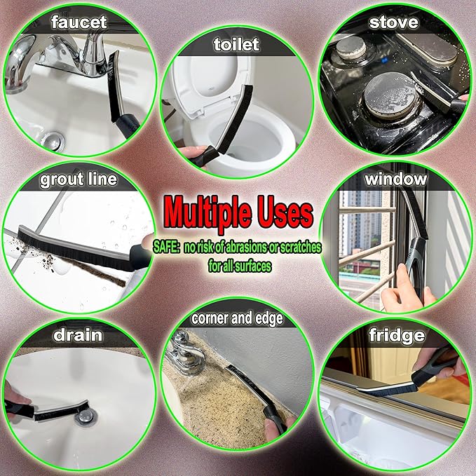 Crevice Cleaning Brush – Perfect for Cleaning Tight, Hard-to-Reach Spaces Like Gaps, Corners, and Edges – Grout Brush, Small Cleaning Brush, Sink Brush, Tile Cleaning Brush, Gap Brush for Cleaning