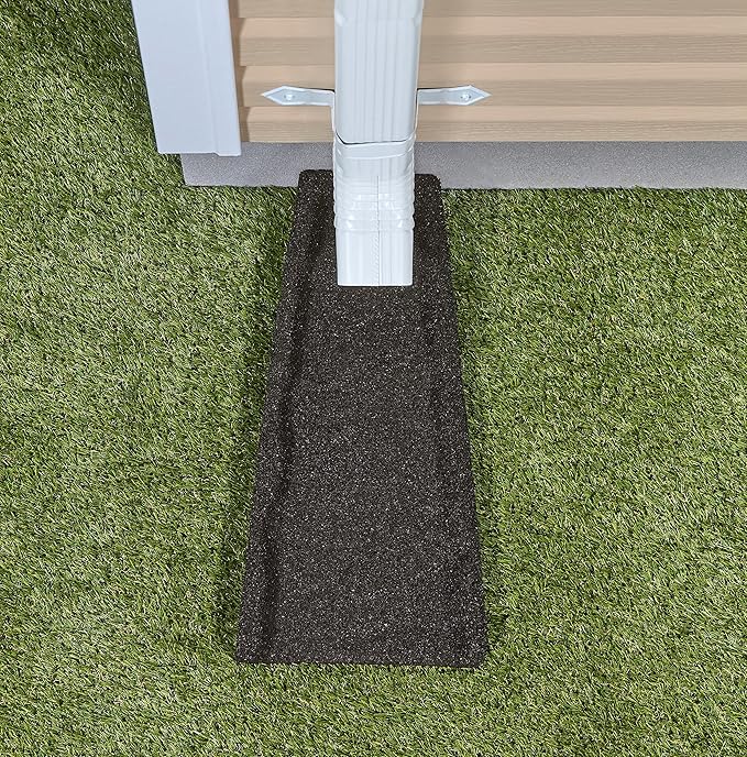 Rubberific Premium Rubber Downspout Splash Block Rain Guard Gutter Extender - (3 Pack, Black)